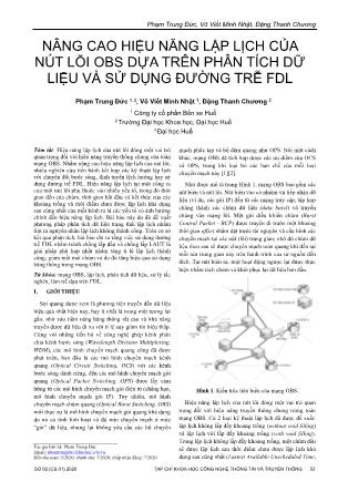Nâng cao hiệu năng lập lịch của nút lõi OBS dựa trên phân tích dữ liệu và sử dụng đường trễ FDI