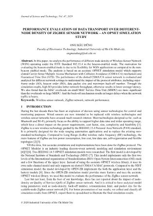 Performance evaluation of data transport over differentnode density of zigbee sensor network – An OPNET simulation study