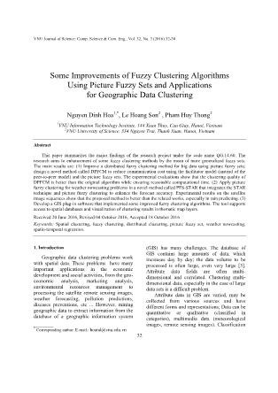 Some improvements of fuzzy clustering algorithms using picture fuzzy sets and applications for geographic data clustering