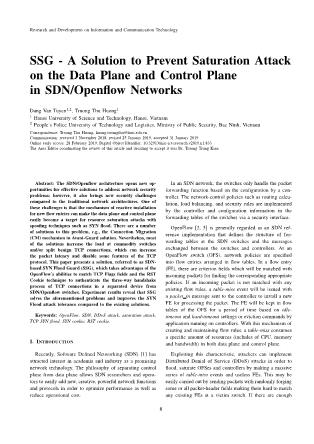 Ssg - A solution to prevent saturation attack on the data plane and control plane in SDN/Openflow networks
