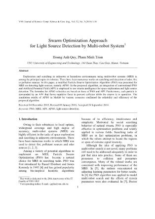 Swarm optimization approach for light source detection by multi-robot system