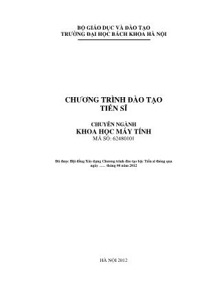 Tài liệu Chương trình đào tạo tiến sĩ - Chuyên ngành Khoa học máy tính
