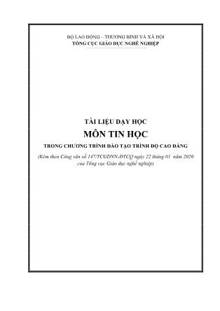 Tài liệu dạy học môn Tin học trong chương trình đào tạo trình độ Cao đẳng