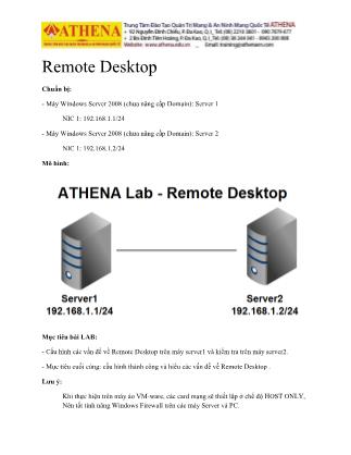 Tài liệu Hướng dẫn thực hành quản trị mạng - Bài 16: Remote Desktop