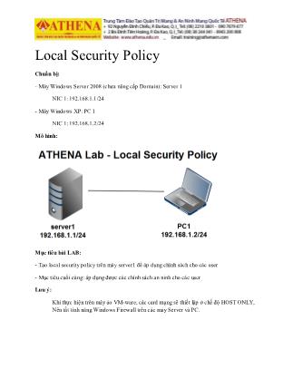 Tài liệu Hướng dẫn thực hành quản trị mạng - Bài 3: Local Security Policy