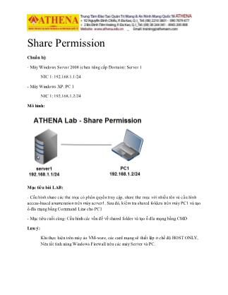 Tài liệu Hướng dẫn thực hành quản trị mạng - Bài 4: Share Permission