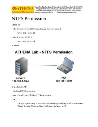 Tài liệu Hướng dẫn thực hành quản trị mạng - Bài 5: NTFS Permission