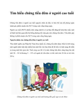 Tìm hiểu chứng tiểu đêm ở người cao tuổi