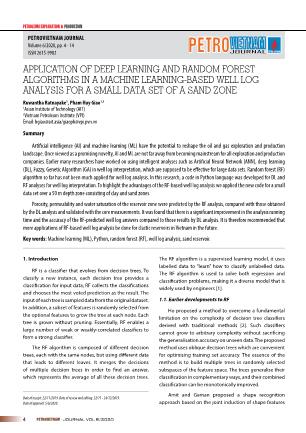 Application of deep learning and random forest algorithms in a machine learning-based well log analysis for a small data set of a sand zone
