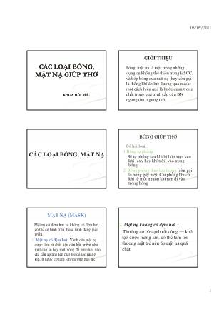Bài giảng Các loại bóng, mặt nạ giúp thở
