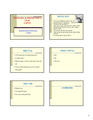 Bài giảng Chăm sóc & phòng ngừa cúm A H7N9