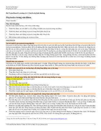 Bài giảng Chuyển dạ bình thường - Bài: Oxytocics trong sản khoa