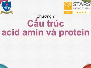 Bài giảng Hóa sinh - Chương 7: Cấu trúc acid amin và protein