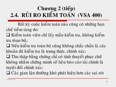 Bài giảng Kiểm toán - Phần 1 - Chương 2: Các khái niệm trong kiểm toán (Phần 4) - Nguyễn Văn Thịnh