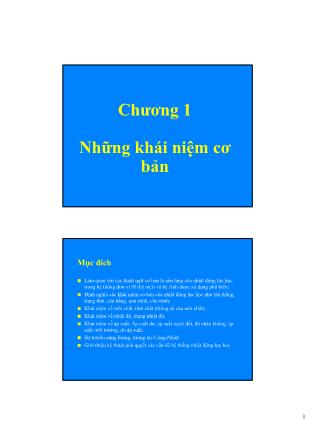 Bài giảng Kỹ thuật nhiệt - Chương 1: Những khái niệm cơ bản