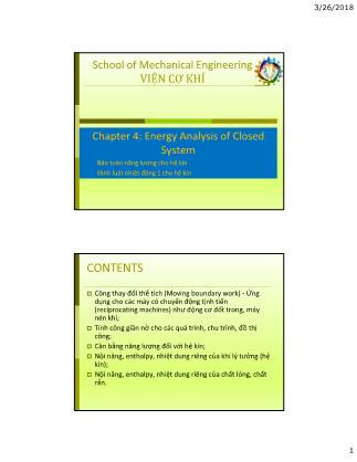 Bài giảng Kỹ thuật nhiệt - Chương 4: Energy analysis of closed system