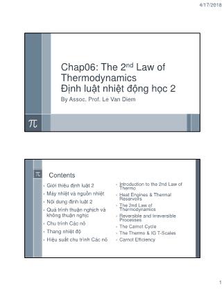 Bài giảng Kỹ thuật nhiệt - Chương 6: The 2nd Law of Thermodynamics (Định luật nhiệt động học 2) - Lê Văn Điểm