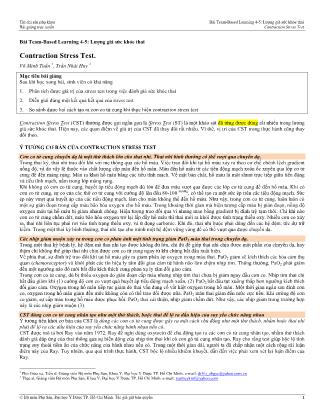 Bài giảng Lượng giá sức khỏe thai - Bài: Contraction Stress Test