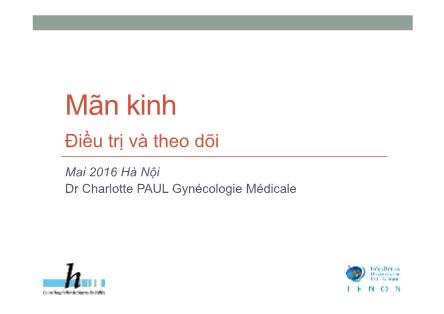Bài giảng Mãn kinh: Điều trị và theo dõi