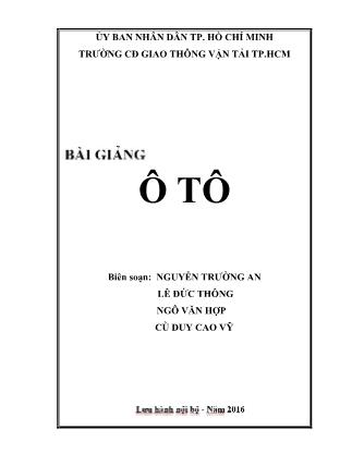 Bài giảng Ô tô - Nguyễn Trường An