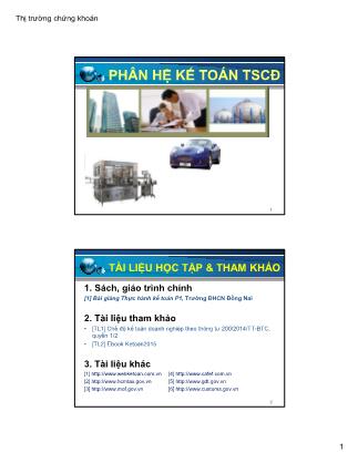 Bài giảng Thực hành kế toán doanh nghiệp 1 - Chương 4: Phân hệ kế toán tài sản cố định - Trần Thị Huyên