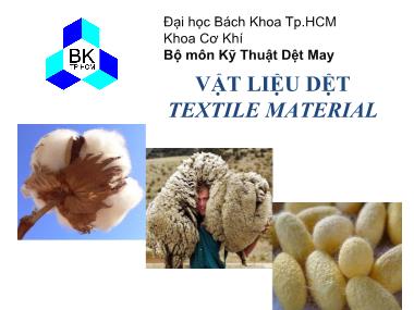 Bài giảng Vật liệu dệt - Phần mở đầu