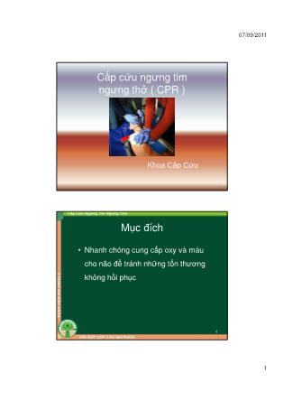 Bài thuyết trình Cấp cứu ngưng tim ngưng thở ( CPR )