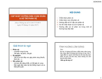 Bài thuyết trình Cập nhật hướng dẫn chẩn đoán & xử trí phản vệ