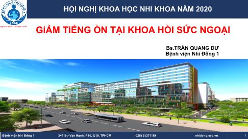Bài thuyết trình Giảm tiếng ồn tại khoa hồi sức ngoại - Trần Quang Dư