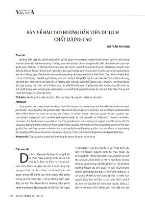 Bàn về đào tạo hướng dẫn viên du lịch chất lượng cao