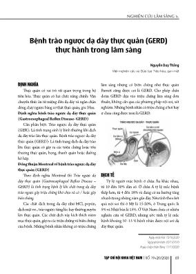 Bệnh trào ngược dạ dày thực quản (GERD) thực hành trong lâm sàng