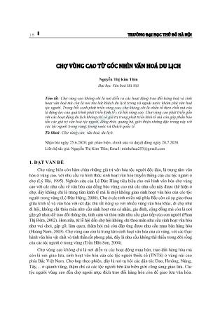 Chợ vùng cao từ góc nhìn văn hoá du lịch