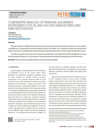 Comparative analysis of financial assurance instruments for oil and gas decommissioning and mine restoration