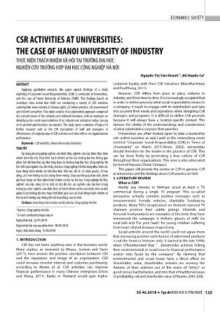 CSR activities at universities: The case of Hanoi University of industry
