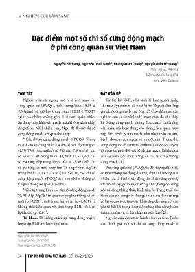 Đặc điểm một số chỉ số cứng động mạch ở phi công quân sự Việt Nam