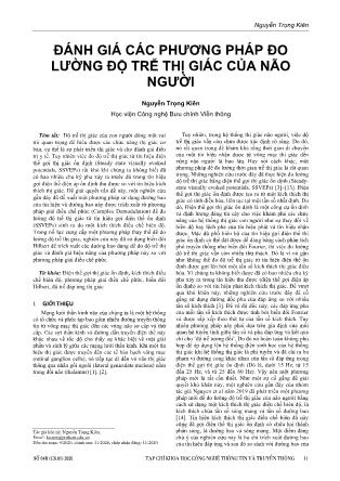 Đánh giá các phương pháp đo lường độ trễ thị giác của não người