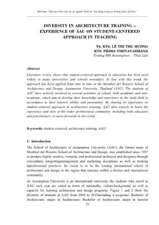 Diversity in architecture training – Experience of AAU on student-centered approach in teaching