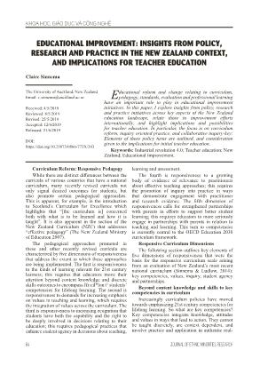 Educational improvement: Insights from policy, research and practice in the New Zealand context, and implications for teacher education