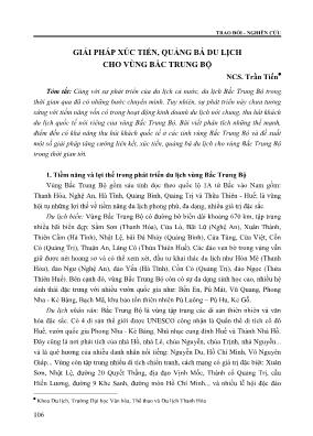 Giải pháp xúc tiến, quảng bá du lịch cho vùng Bắc Trung Bộ