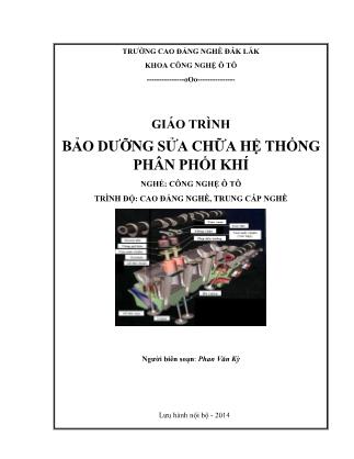 Giáo trình Bảo dưỡng sửa chữa hệ thống phân phối khí - Nghề: Công nghệ ô tô