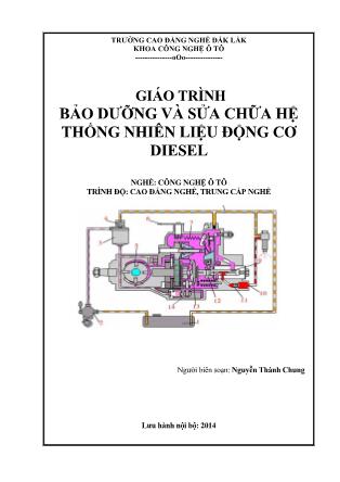 Giáo trình Bảo dưỡng và sửa chữa hệ thống nhiên liệu động cơ diesel - Nghề: Công nghệ ô tô