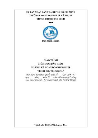 Giáo trình Bảo hiểm - Ngành: Kế toán doanh nghiệp