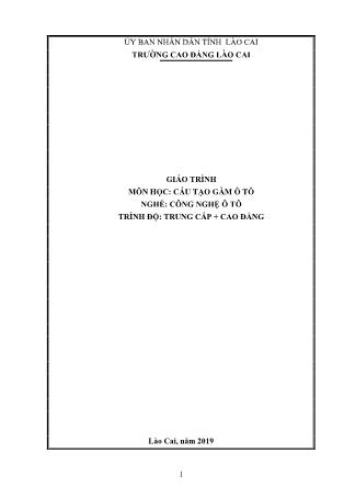 Giáo trình Cấu tạo gầm ô tô - Nghề: Công nghệ ô tô