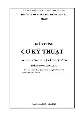 Giáo trình Cơ kỹ thuật - Ngành: Công nghệ kỹ thuật ô tô