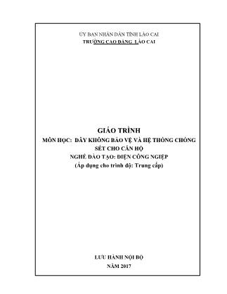 Giáo trình Dây không bảo vệ và hệ thống chống sét cho căn hộ - Nghề đào tạo: Điện công ngiệp