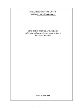 Giáo trình Hàn MIG-MAG cơ bản - Ngành/nghề: Hàn