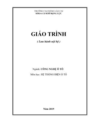 Giáo trình Hệ thống điện ô tô - Ngành: Công nghệ ô tô