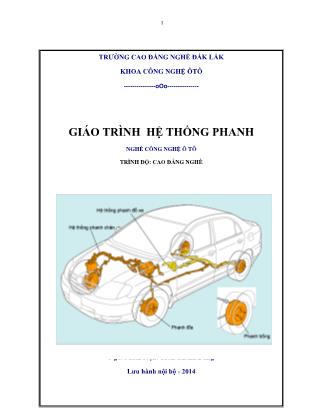 Giáo trình Hệ thống phanh - Nghề: Công nghệ ô tô