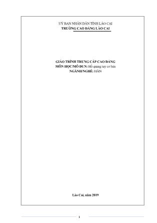 Giáo trình Hồ quang tay cơ bản - Ngành/nghề: Hàn