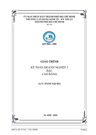 Giáo trình Kế toán doanh nghiệp 2